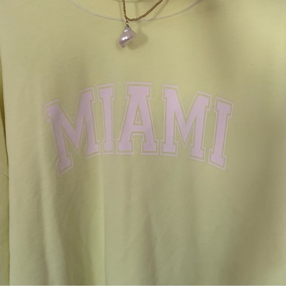 Wild Fable Florescent Yellow “Miami” Sweatshirt - Picture 5 of 8